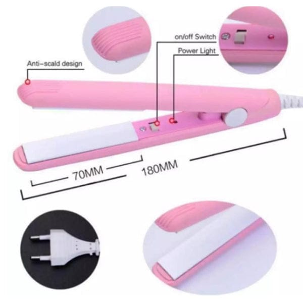 Mini Hair Straightener, Travel Size Portable Mini Hair Flat Iron, Straightener - beautysweetie