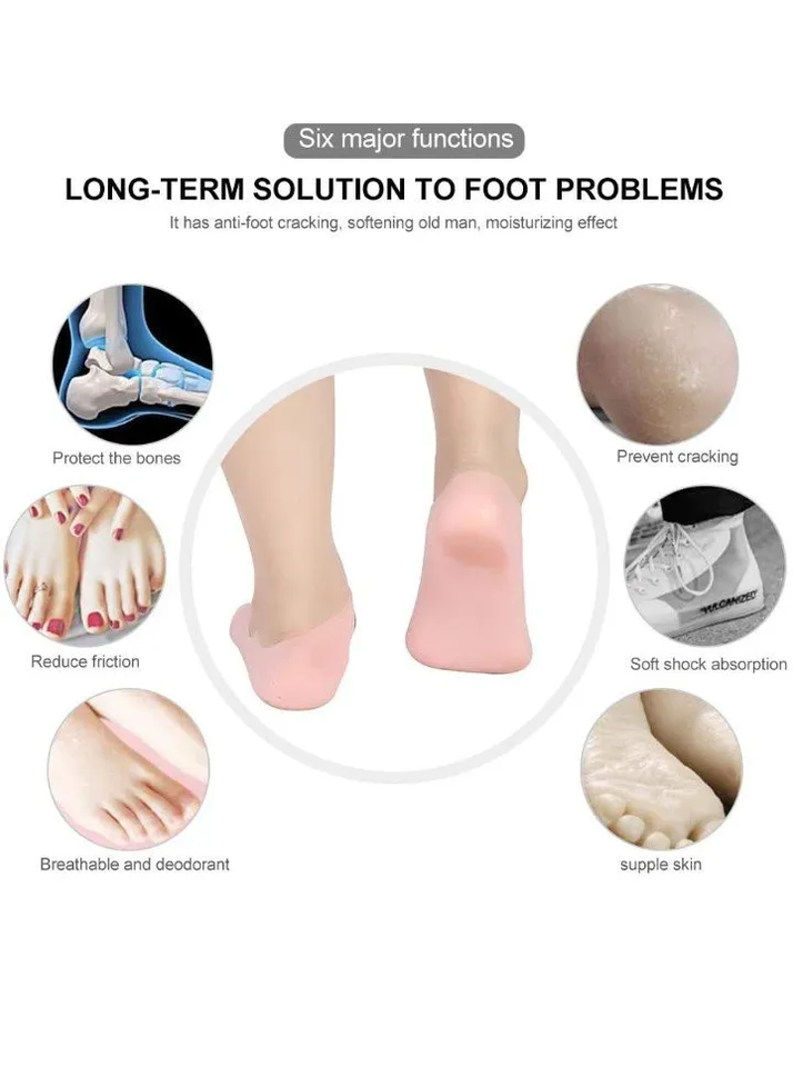 Full Heel Pain Anti Crack Silicone Set Anti Crack Full Length Socks – Pair