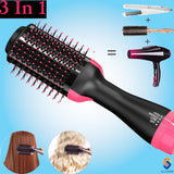 Professional Hot Air Brush Straightening Hair Dryer comb and Volumizer with Straightener Curler for Girls, Women - beautysweetie