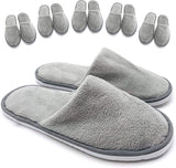 Warm Spa Slippers-Closed Toe Non Slip Disposable Hotel Slippers for Wowens Men-Thick Soft Cotton Reusable House Slippers Fit for Guests,Bathroom,Bedroom