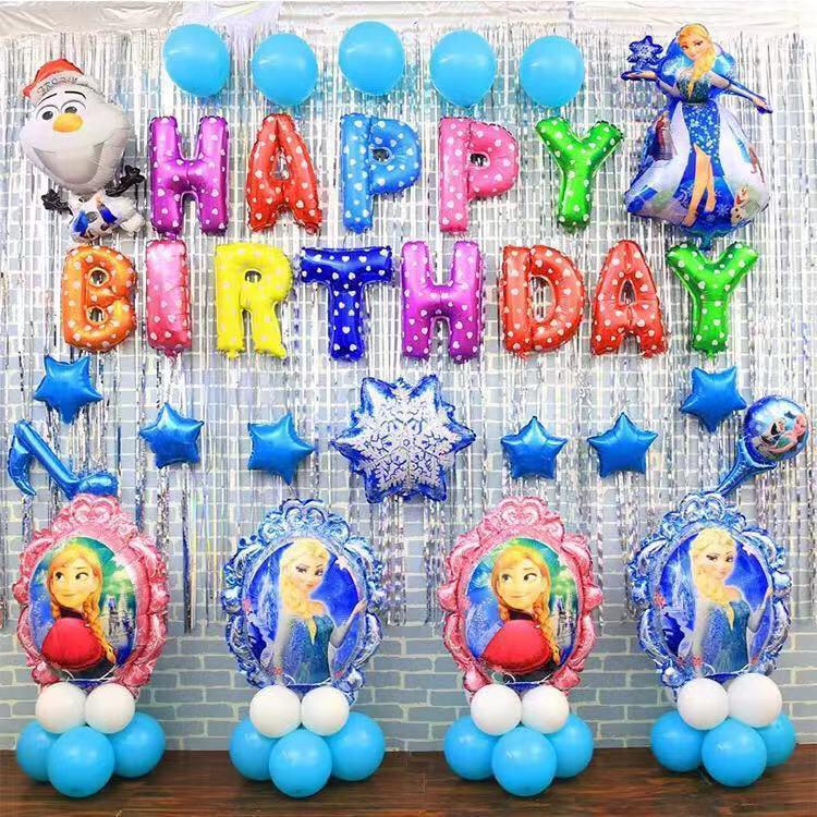 Happy Birthday Multi-color Foil Balloons Set