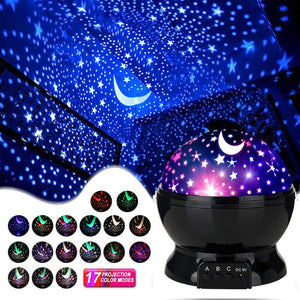 Projector Night Light Rotating Sky Moon Lamp Galaxy Lamps Home Bedroom