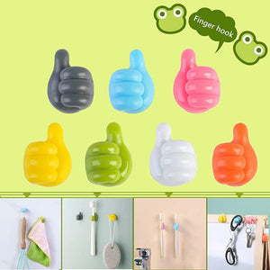 10 Pcs Wall Decoration Hook Creative Silicone Thumb Key Hanger